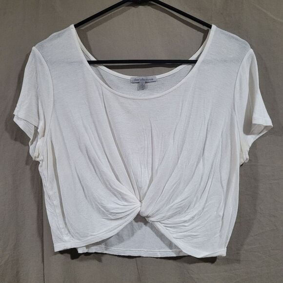 Charlotte Russe Tops - Charlotte Russe size medium white crop twisted front top